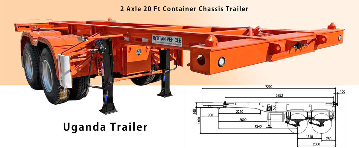What is the Size of 40 foot Container Chassis Trailer for Sale In Uganda?