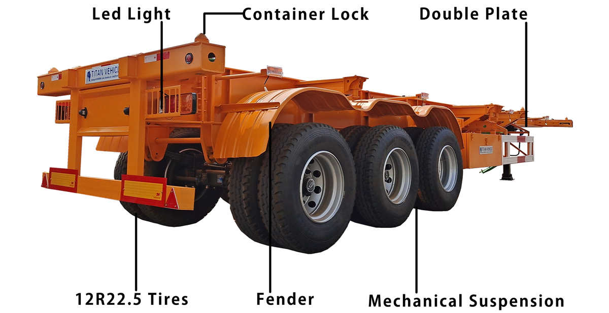 Features of 40 foot Container Chassis Trailer for Sale In Uganda