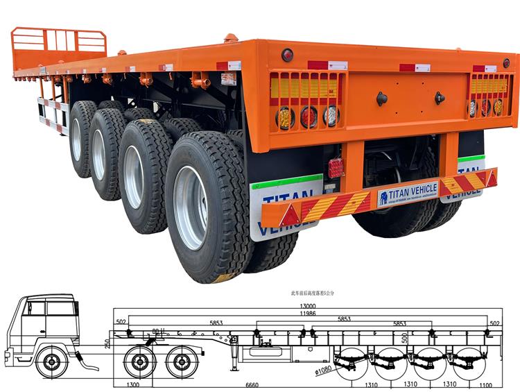 Flatbed Container Truck Trailer for Sale in Uganda