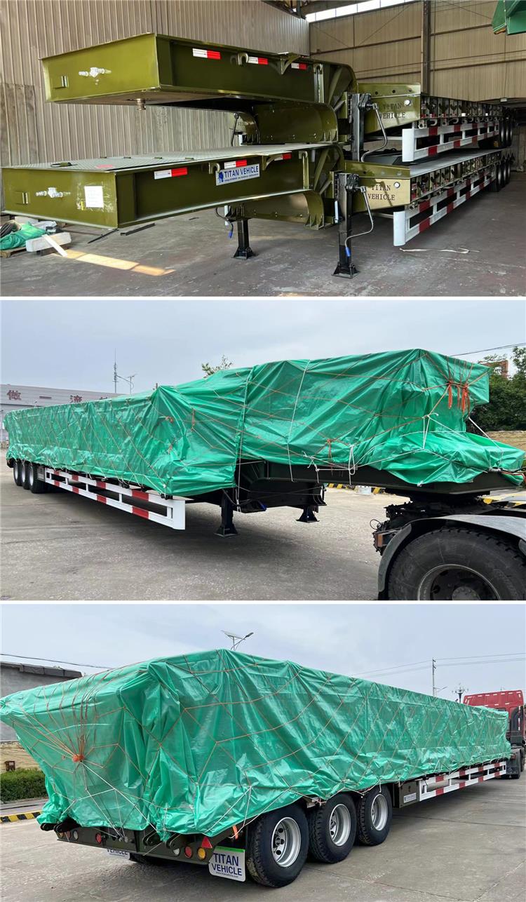 Hydraulic 3 Axle 40 feet Semi Low Bed Trailer Price Manufacturer | Uganda Trailer