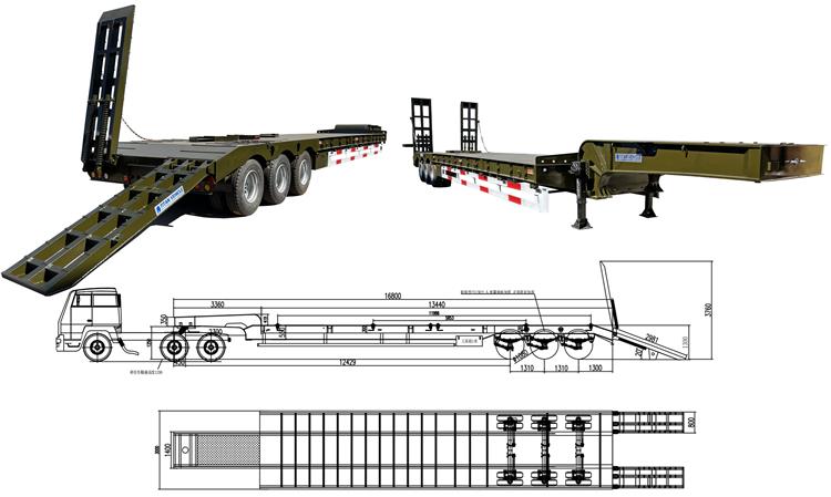 Hydraulic 3 Axle 40 feet Semi Low Bed Trailer Price Manufacturer | Uganda Trailer