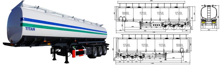 45000 Liters Fuel Tanker Trailer for Sale In Uganda | Fuel Tanker Price Semi Trailer