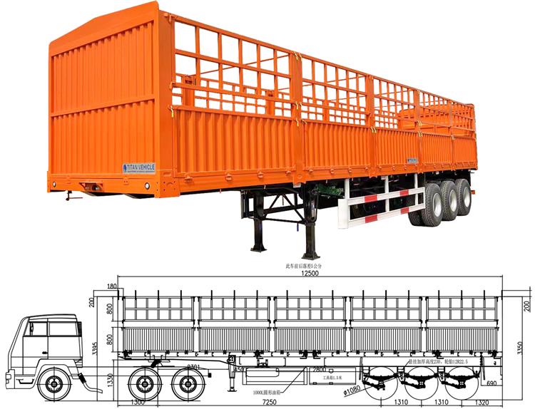 Tri Axle Fence Semi Trailer Livestock Trailer Price In Uganda