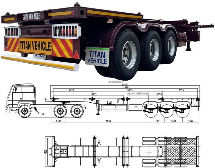 2024 Top 40ft Skeleton Trailer for Sale Near Me In Uganda