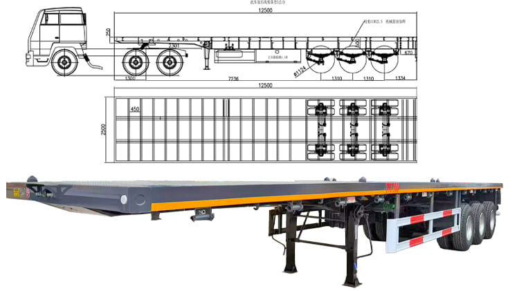 40 Ft 3 Axle Flatbed Trailer for Sale in Kampala Uganda