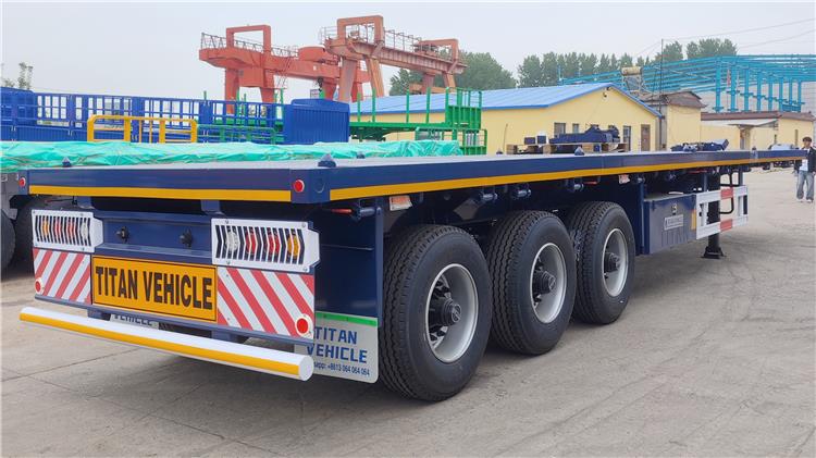 3 Axle 40ft Flat Deck Trailer with Single Tires for Sale In Uganda