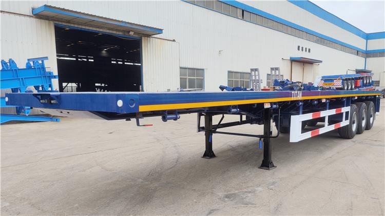 3 Axle 40ft Flat Deck Trailer with Single Tires for Sale In Uganda
